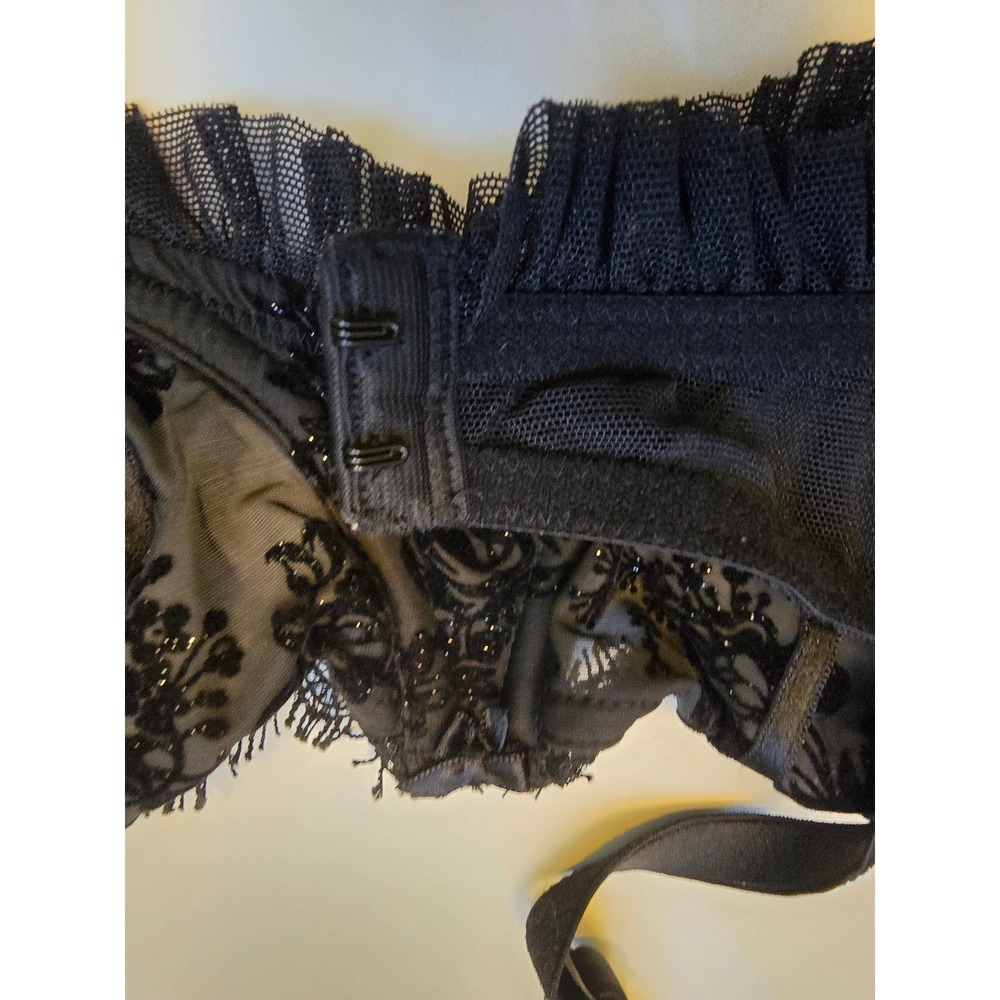 Felina Archive Coquette Velvet Floral Sheer Balconette Bra Women 36B - Picture 9 of 10
